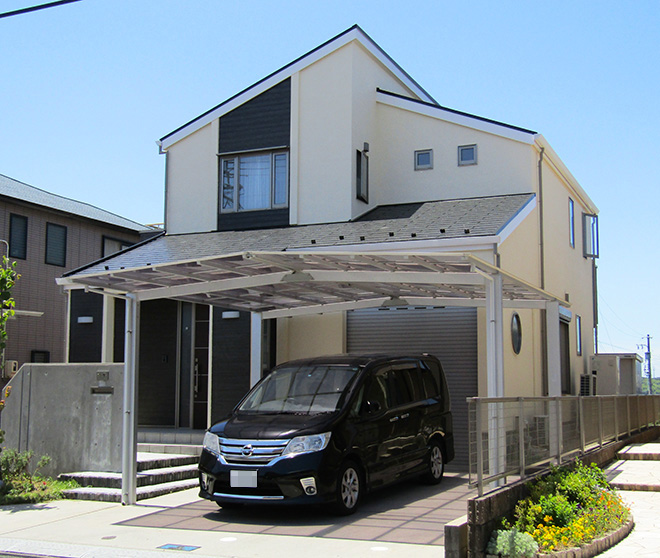 三重県桑名市Ｍ様、外壁屋根塗り替え工事、施工後全景写真