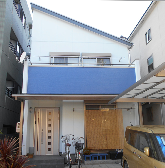 愛知県名古屋市Ｈ様_外壁屋根塗替え工事_施工後全景写真